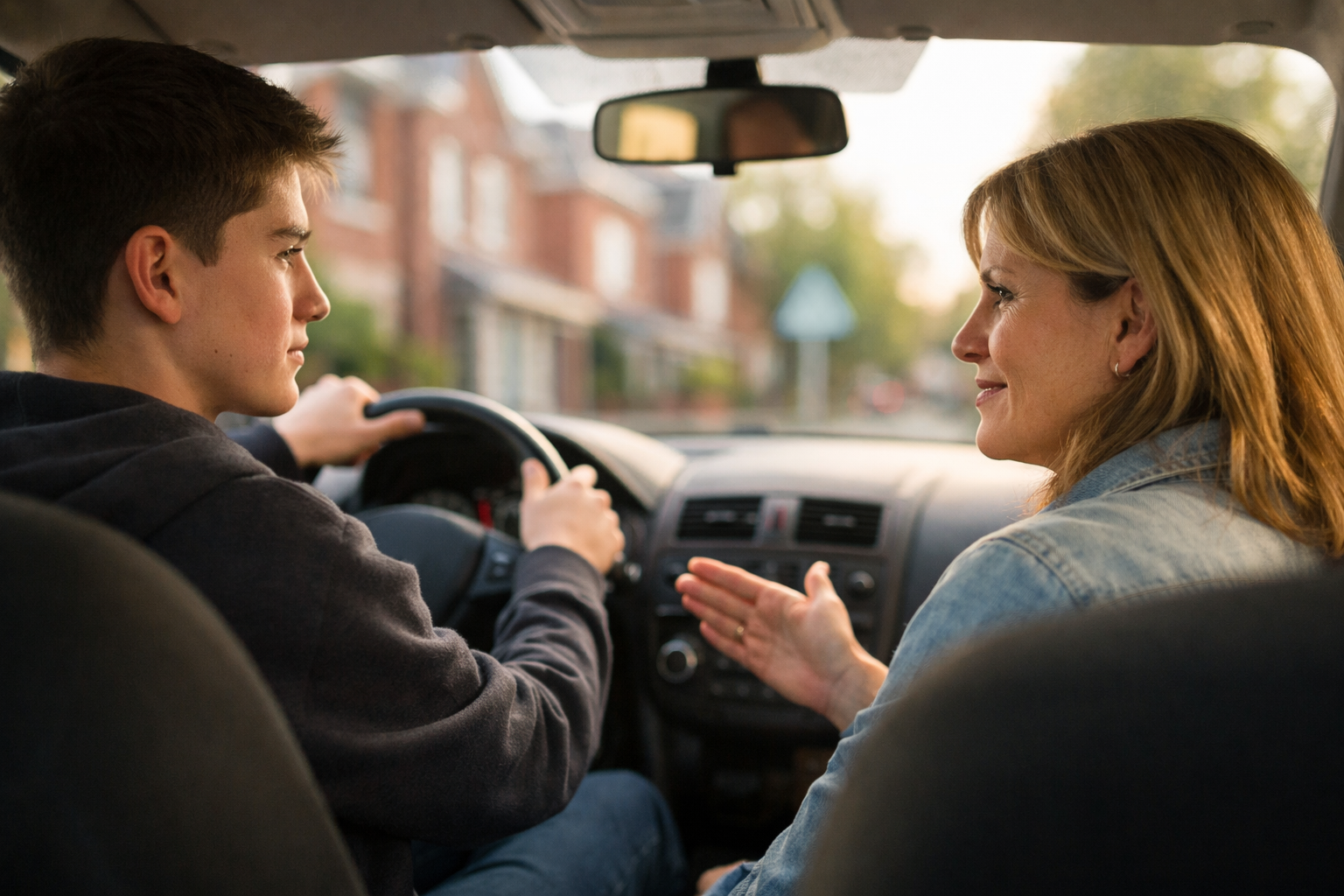Parent accompagnant son enfant en conduite accompagnée à Lille