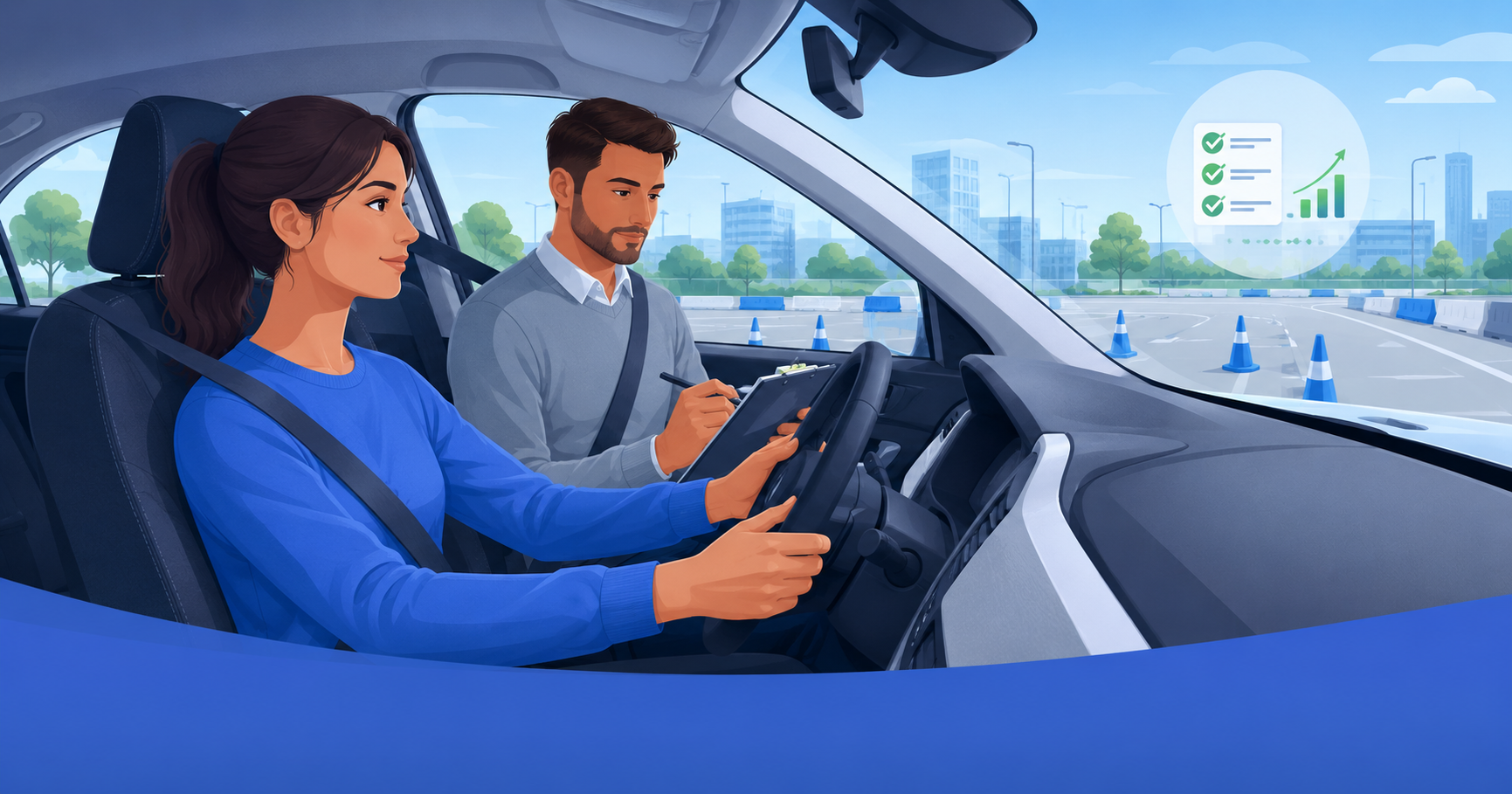 Évaluation préalable auto-école à Lille avec moniteur dans une voiture-école